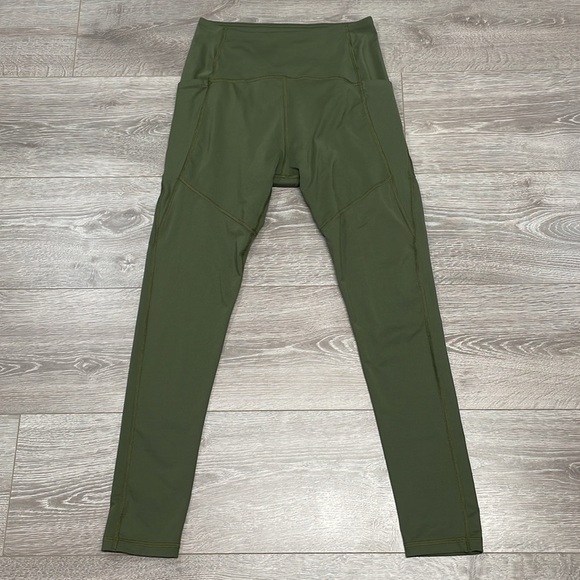 Thinx Moderate Absorbency Activewear Leggings High Rise Pockets Kale Green M - Picture 7 of 15